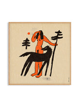 Carica l&#39;immagine nel visualizzatore di Gallery, PSTR studio | Enikő Eged Girl and Wolf 50x50 cm con cornice in legno di quercia