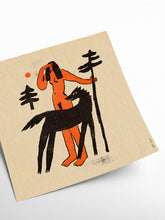 Carica l&#39;immagine nel visualizzatore di Gallery, PSTR studio | Enikő Eged Girl and Wolf 50x50 cm con cornice in legno di quercia