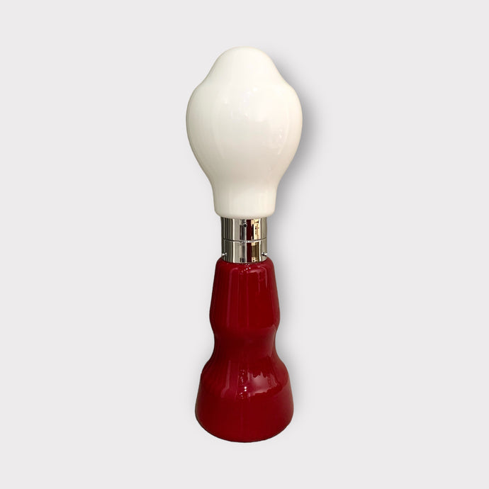 Lampada Birillo bianca e rossa, Mazzega, Italia anni 60
