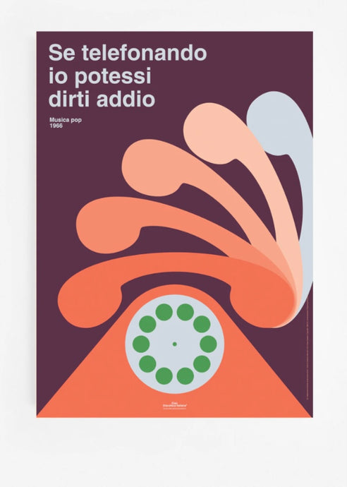 Ciao Discoteca italiana | SE TELEFONANDO Mina (Musica Pop 1966) - 50x70 cm