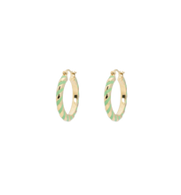Carica l&#39;immagine nel visualizzatore di Gallery, Anna + Nina - Orecchini a cerchio verdi a spirale placcati in oro