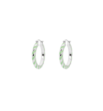 Carica l&#39;immagine nel visualizzatore di Gallery, Anna + Nina - Orecchini a cerchio verdi a spirale placcati in argento