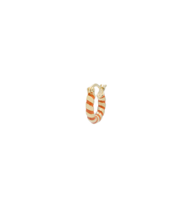 Anna + Nina | Orecchino singolo con anello a spirale arancione placcato in oro