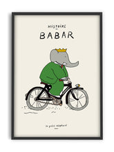 Carica l&#39;immagine nel visualizzatore di Gallery, PSTR studio | Stampa Babar in bicicletta cm 50x70