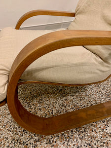 Poltrona in legno curvato attribuzione Alvar Aalto, anni '70