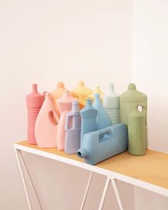 Vaso bottiglia lozione in ceramica color burro