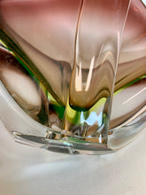 Carica l&#39;immagine nel visualizzatore di Gallery, Vaso portafrutta in vetro artistico di Murano anni &#39;70 - Viola e verde