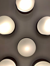 Carica l&#39;immagine nel visualizzatore di Gallery, Installazione luminosa a muro in vetro opalino, metallo, legno by Wila - Germania anni 60