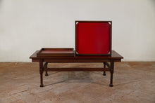 Carica l&#39;immagine nel visualizzatore di Gallery, Tavolino scandinavo con vassoi rossi, anni &#39;60