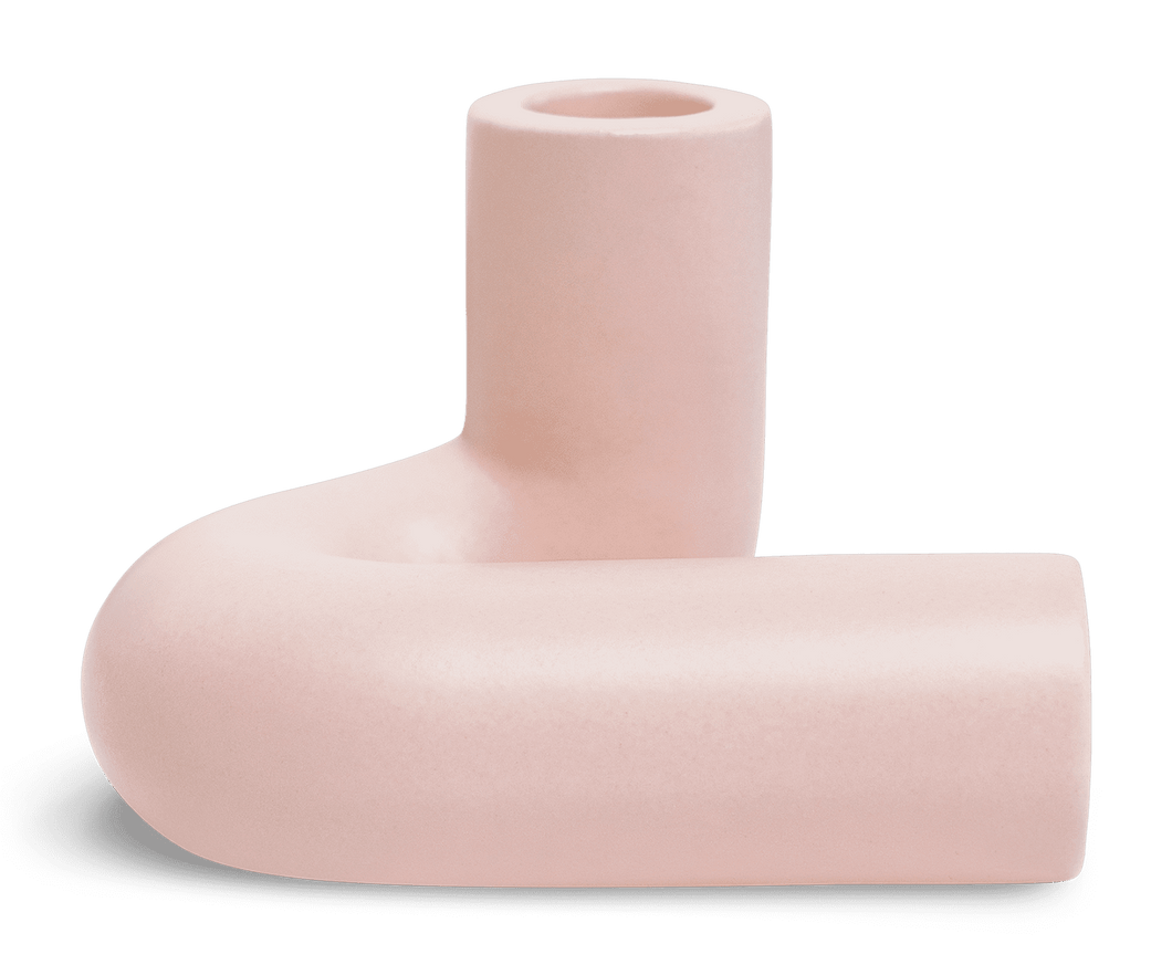 Octaevo | Portacandele in ceramica Templo colore rosa